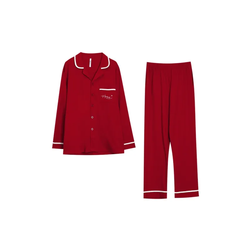 Red Beans At Home Pajama Set Men's China Red-0