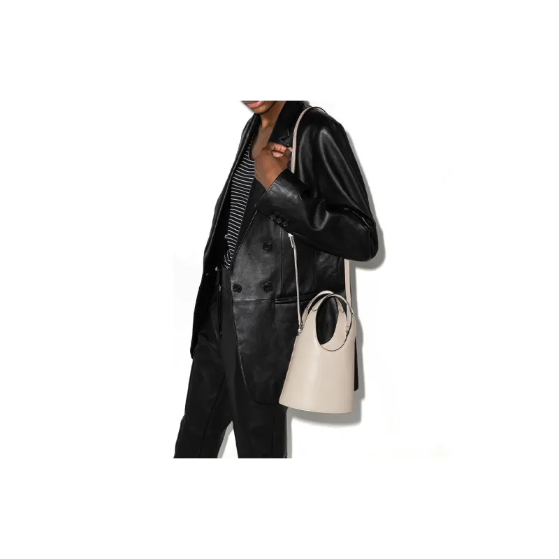 Staud Leather Bucket Bags One Shoulder Handbags Regular Women's White-2