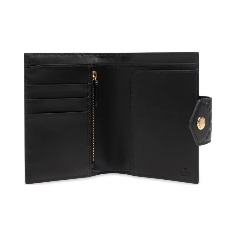 GUCCI Leather Passport Holder Women's Black-3