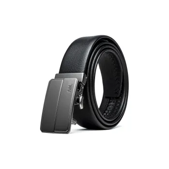 Anthony Miles Cow Leather Leather Belts Men's Black 3.4cm