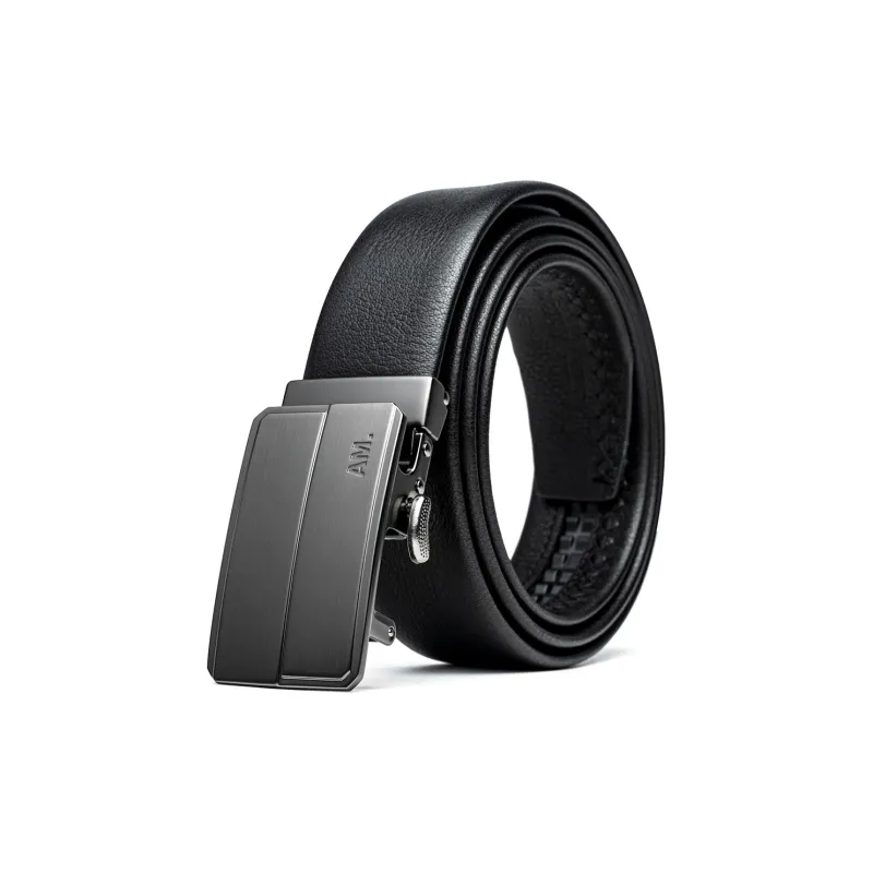 Anthony Miles Cow Leather Leather Belts Men's Black 3.4cm-0