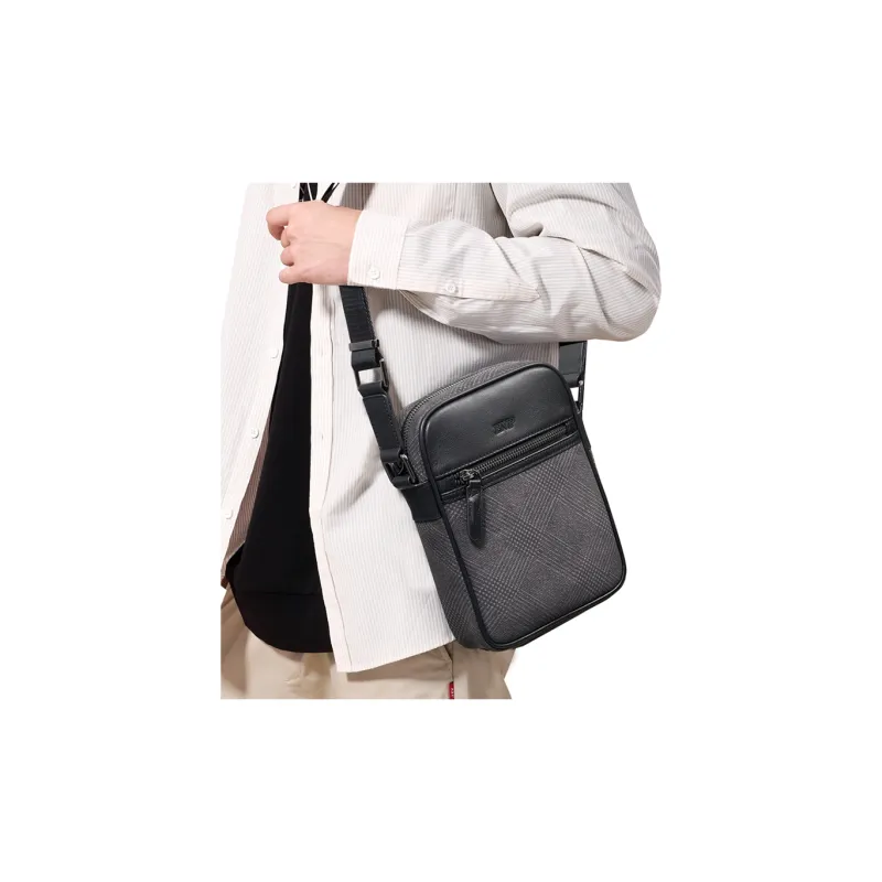 BVP Cow Leather Cell Phone Pouch Advanced Mini Backpack Small Size Men's Black-11