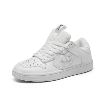 BladMaste Slip Resistant, Abrasion Resistant, Lightweight Low Top Skateboard Shoes Unisex Pure White
