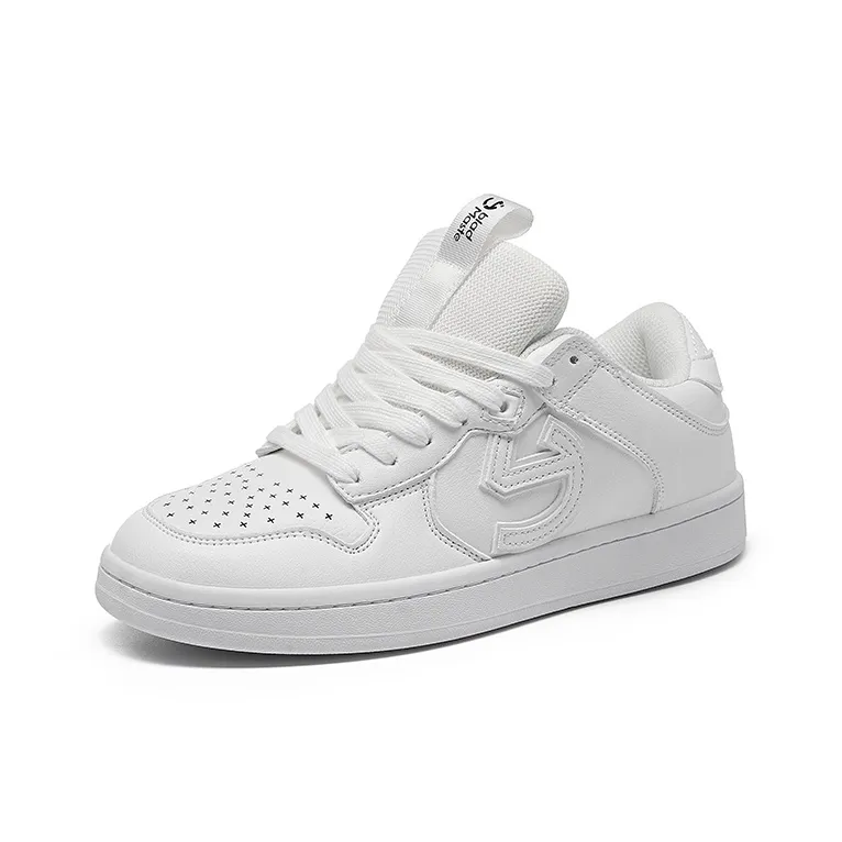 BladMaste Slip Resistant, Abrasion Resistant, Lightweight Low Top Skateboard Shoes Unisex Pure White-0