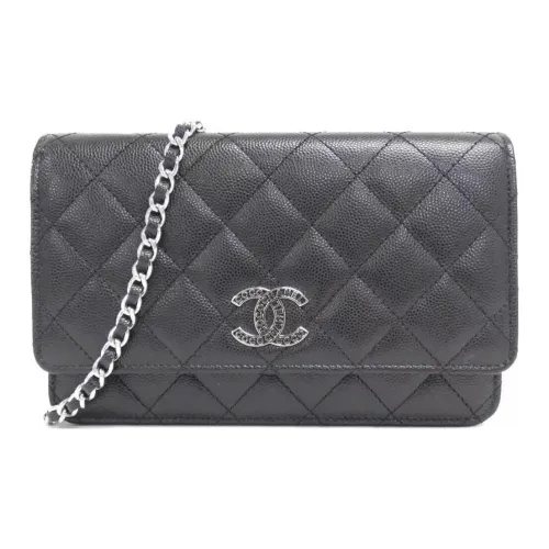 CHANEL Cow Leather Crossbody Bag, Shoulder Bag Women's Black