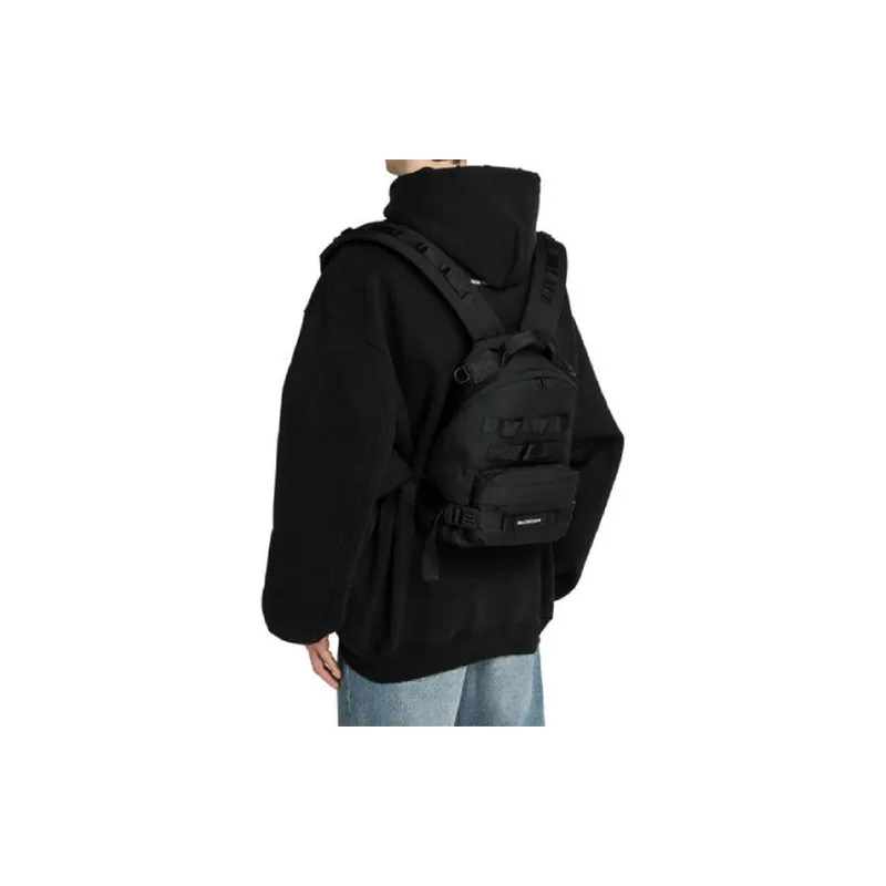 Balenciaga Army Polyamide With Polyester Backpack Men's Black-3