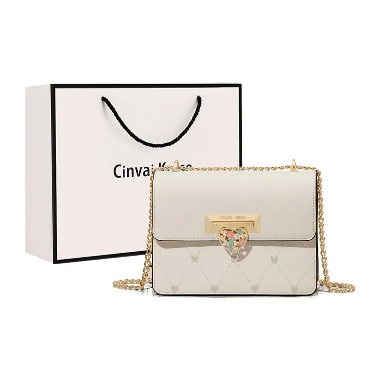 Simvay Clos Cow Leather With Synthetic Leather Shoulder Bag Crossbody Bag Women's White/Black-0