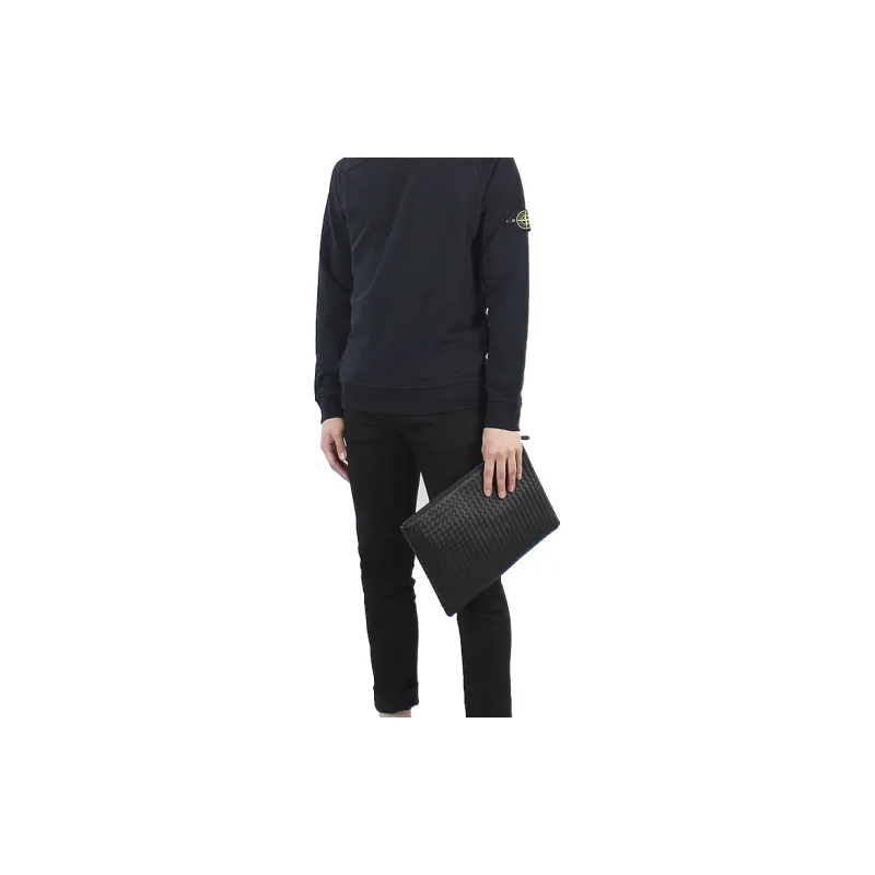 Bottega Veneta Sheepskin Clutch Regular Unisex Black-6