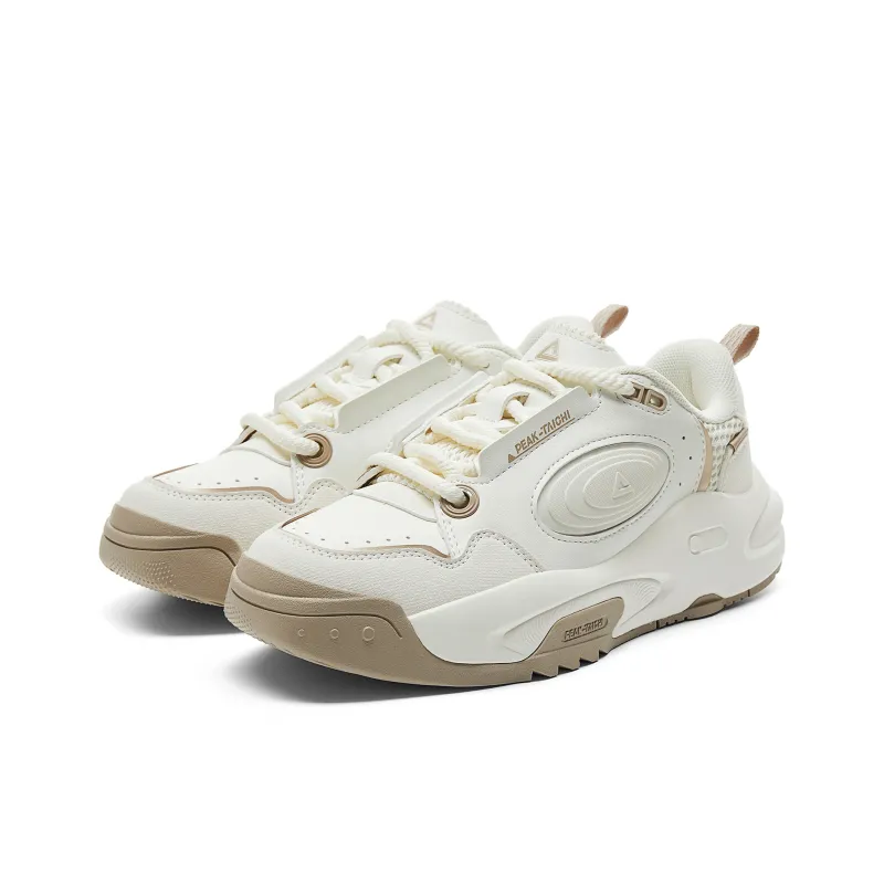 PEAK State Pole Roaming 2.0 Cushioning Lightweight Height Increasing Low Top Skateboard Shoes Women's Super Light White-2