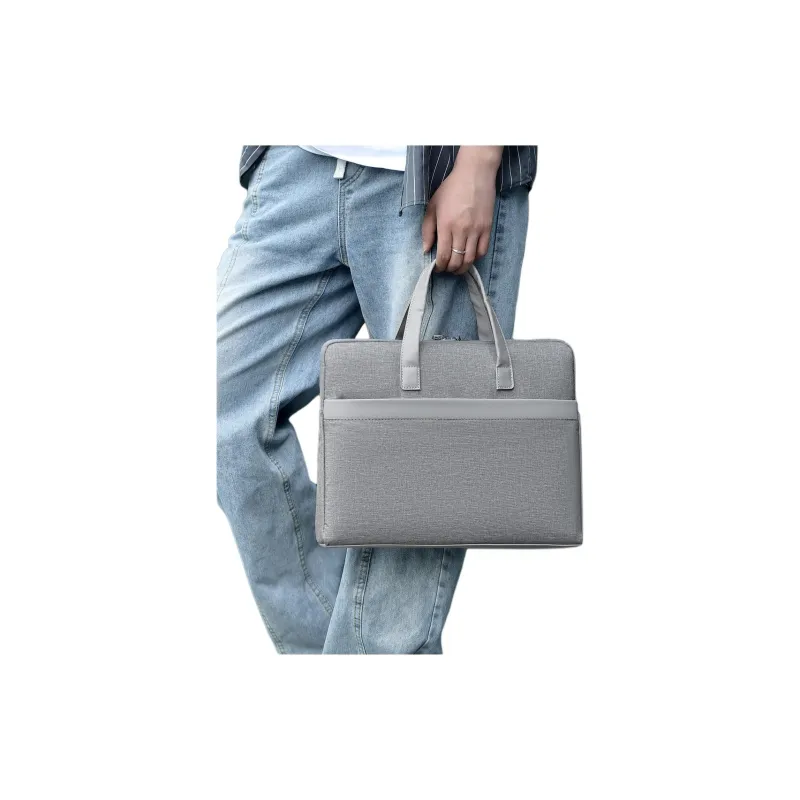 MUYKUY Polyester Handbag File Bag Laptop Bag Briefcase Large Size Unisex Black/Gray-7