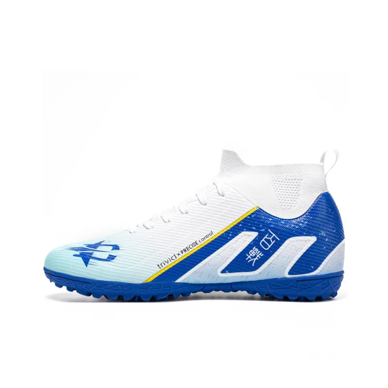 TriVict Win A Hundred Battles And Win A Hundred Victories. Soccer Shoes Unisex Mid Top White/Pink/Aqua/Blue-52