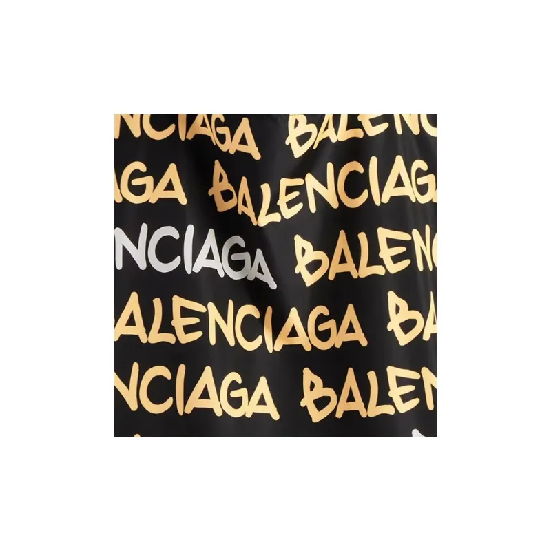 Balenciaga Nylon Tote Bag Shopping Bag Handbag Shoulder Bag Medium Size Women's Black & Yellow-4