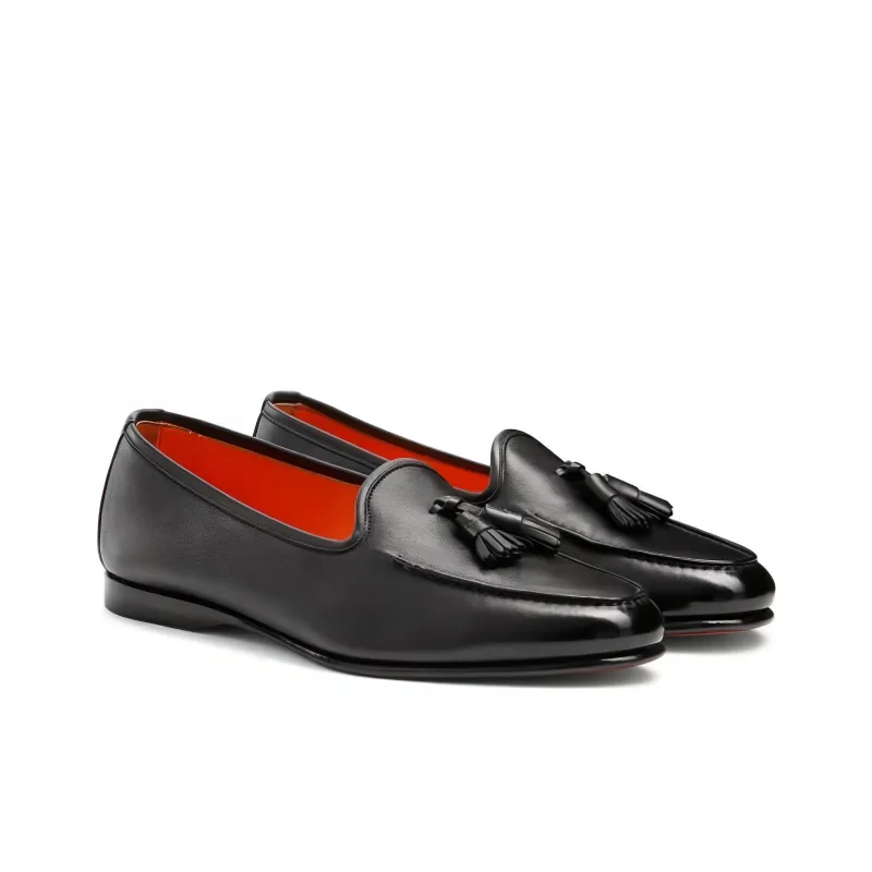 Santoni Andrea Tassel detail Leather Loafers-3
