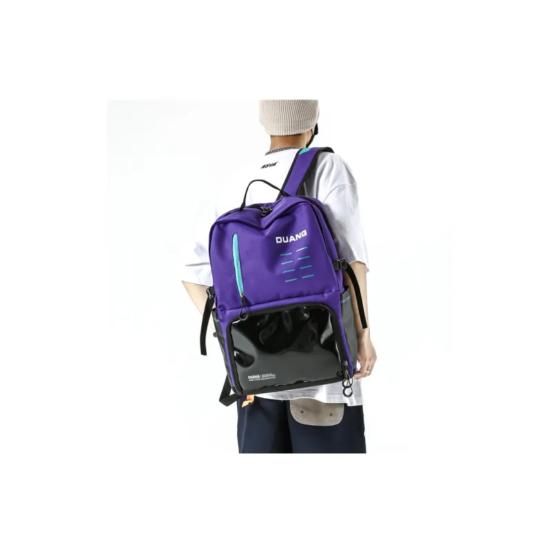 NIGEER Oxford Basketball Bag Backpack Medium Size Men's Black/Purple-3