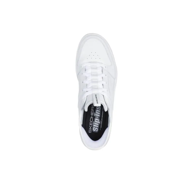 Skechers Sport Court 92 Anti Slip Wear Resistant Low Top Skateboard Shoes Men's White-3