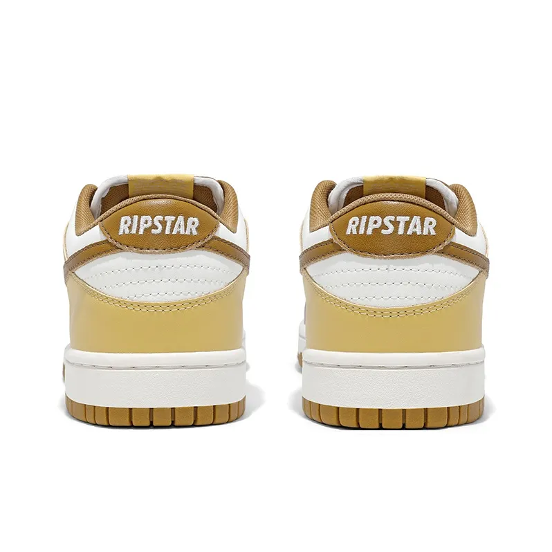 RIPSTAR SKBD Low Emblic Olive Anti-Slip Wear-Resistant Low-Top Skateboard Shoes Unisex Yellow White-3
