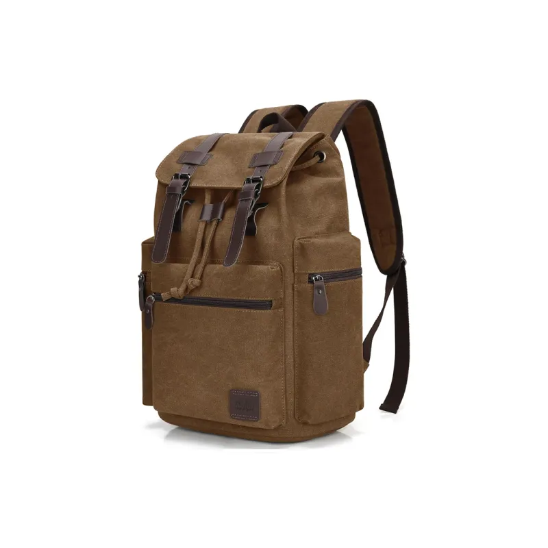 Deli Bear Canvas Backpack Regular Men's Gray/Black/Khaki/Coffee-12