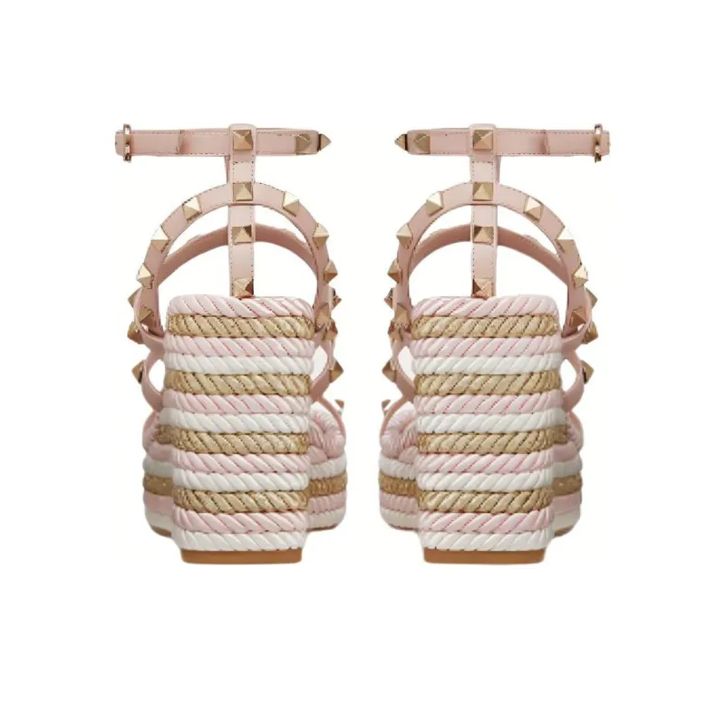 Valentino Garavani Rockstud 95mm Caged Wedge Sandals-4