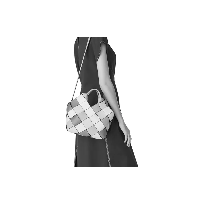 LOEWE Surplus Calfskin Basket Bag Woven Bag Handbag Shoulder Bag Crossbody Bag Small Size Women's Orange/Pink-4
