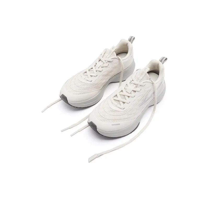 QIAODAN Cushioning Breathable Low Top Casual Running Shoes Women's Beige Gray-2
