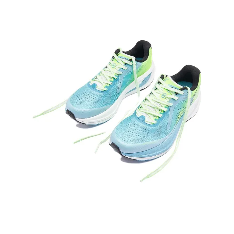 QIAODAN Borderless PRO Running Shoes Men Low Top Rain Wave Blue/Flying Shadow Green-4