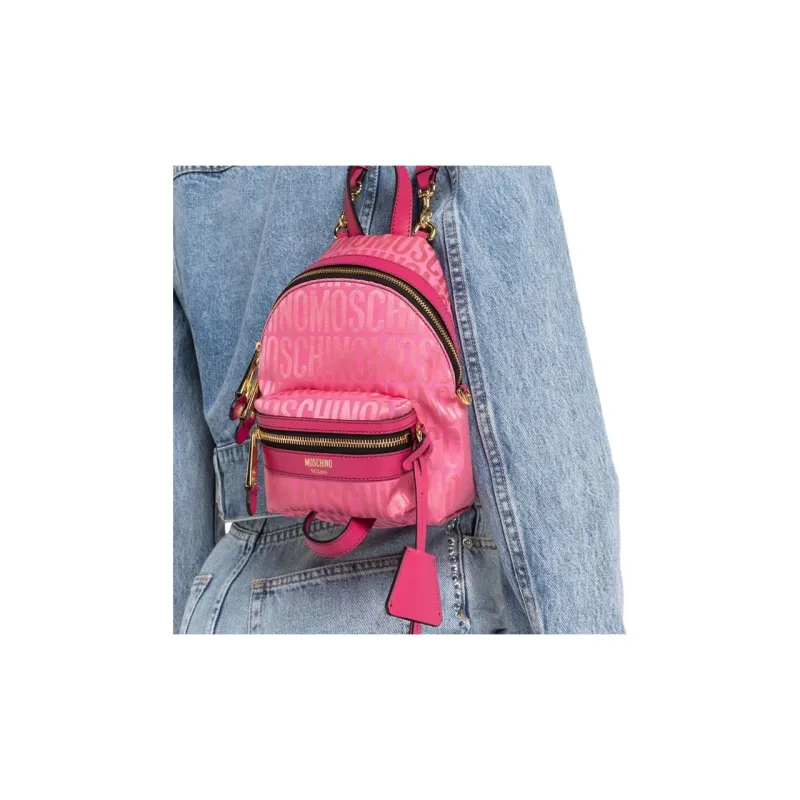 MOSCHINO Cotton With Polyester Backpack Women's Fuchsia-4