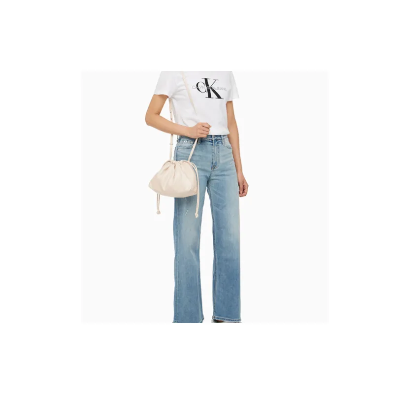 CALVIN KLEIN Synthetic Material Cream Puff Shoulder Bag Women's Egg Shell Yellow-4