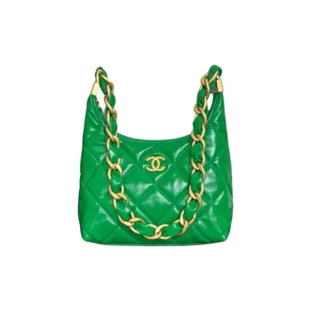 CHANEL Polished Lambskin Hobo Bag, Crossbody Bag, Shoulder Bag Trumpets Women's Green