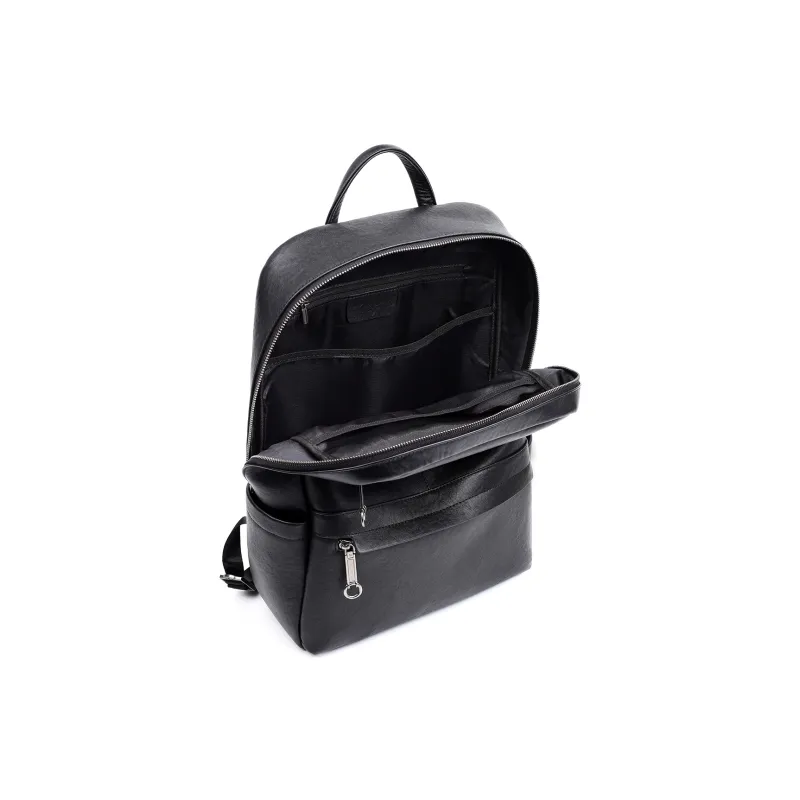 Old Man's Head Cow Leather Backpacks Backpack Laptop Bags Regular Men's Black-4
