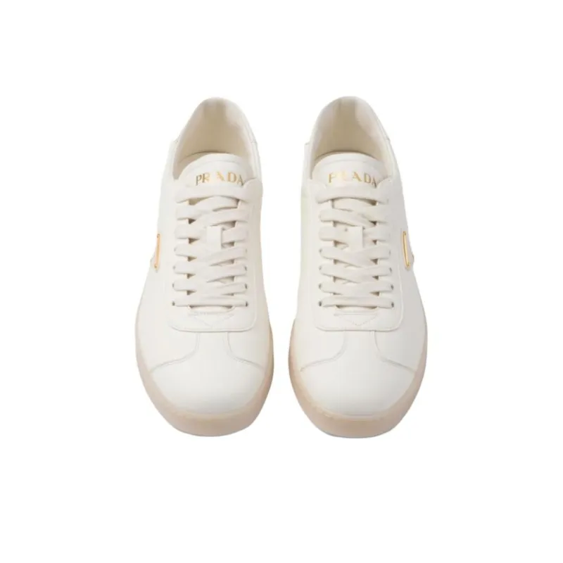 PRADA Triangle-logo Leather Sneakers-4