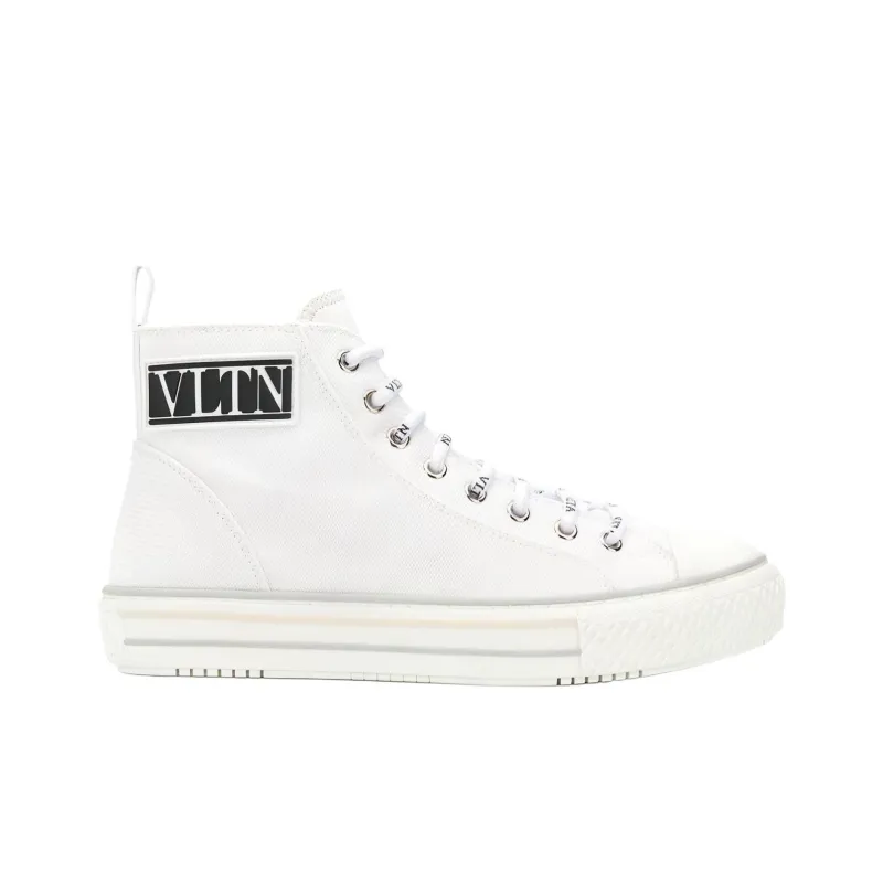 Valentino High Top Stylish Skateboarding Shoes Women's White-1