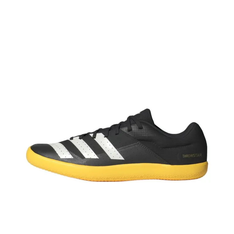 Adidas Wear Resistant Low Top Running Shoes Men's Black Yellow White-0