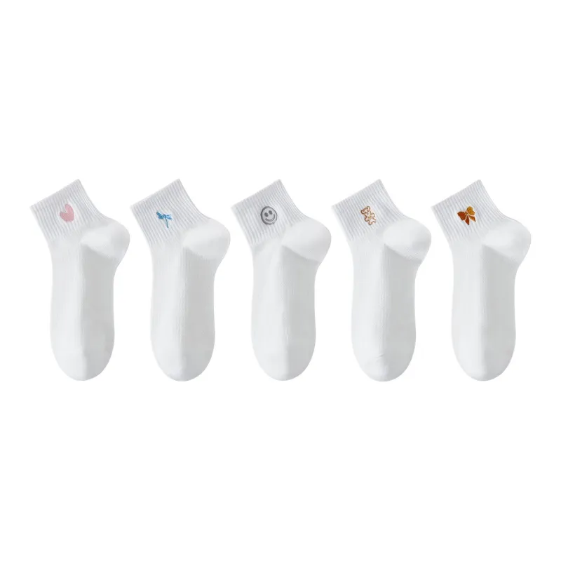 MIIOW Ankle Socks Women's 5 Pack White-0