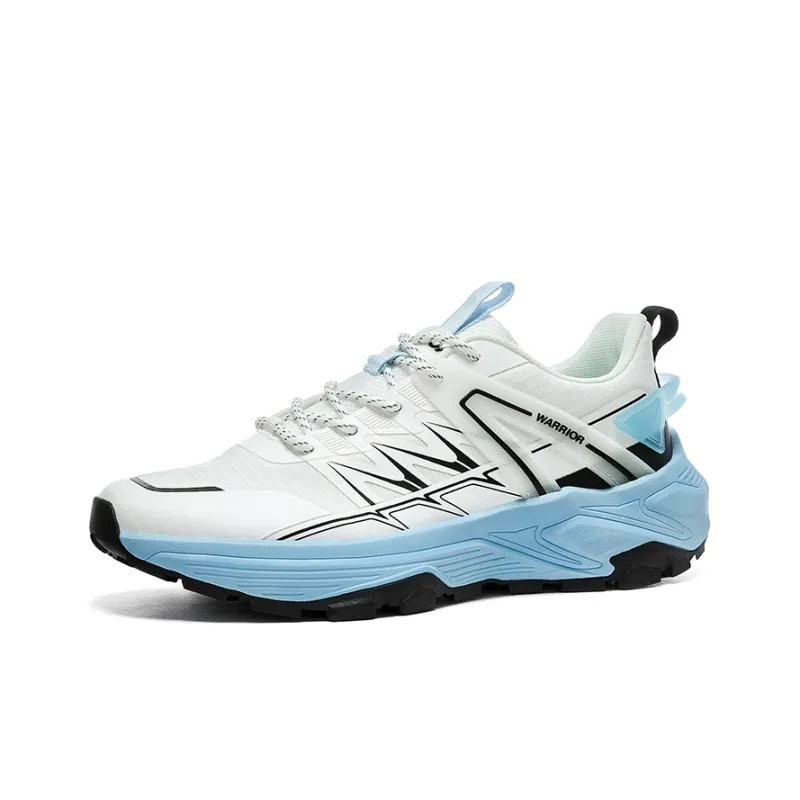 Warrior Anti Slip And Wear Resistant Breathable Low Top Casual Shoes Unisex White Black Blue-1