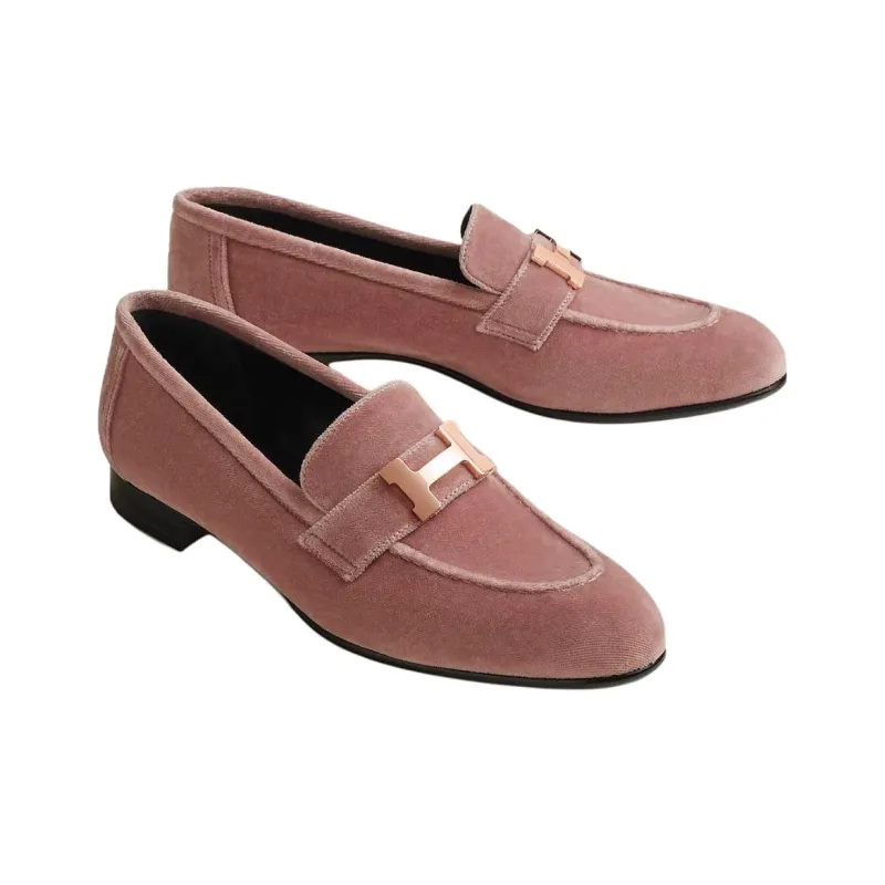 HERMES Loafers Women's Rosewood Color-3