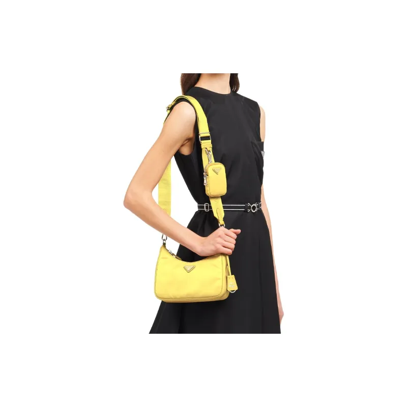 PRADA Nylon 3-in-1 Shoulder Bag Handbag Shoulder Bag Women's Lemon-3