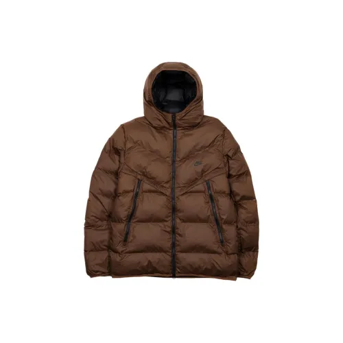 Nike Puffer Jackets Men Brown