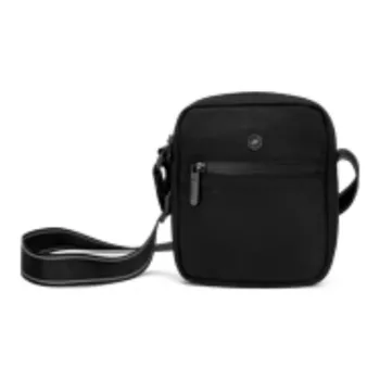 Skechers Fabric Shoulder Bag, Crossbody Bag Regular Unisex Carbon Black