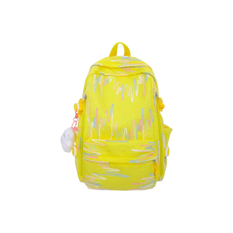 KAMLUI Nylon Fabric Backpack Large Size Unisex Multicolor-16