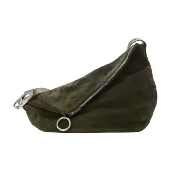 Burberry Calf Suede Shoulder Bag, Crossbody Bag Tubas Women's Olive Green
