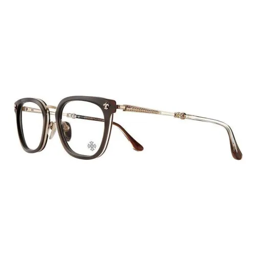 Chrome Hearts Irregular Shape Eyeglass Frames Unisex Coffee