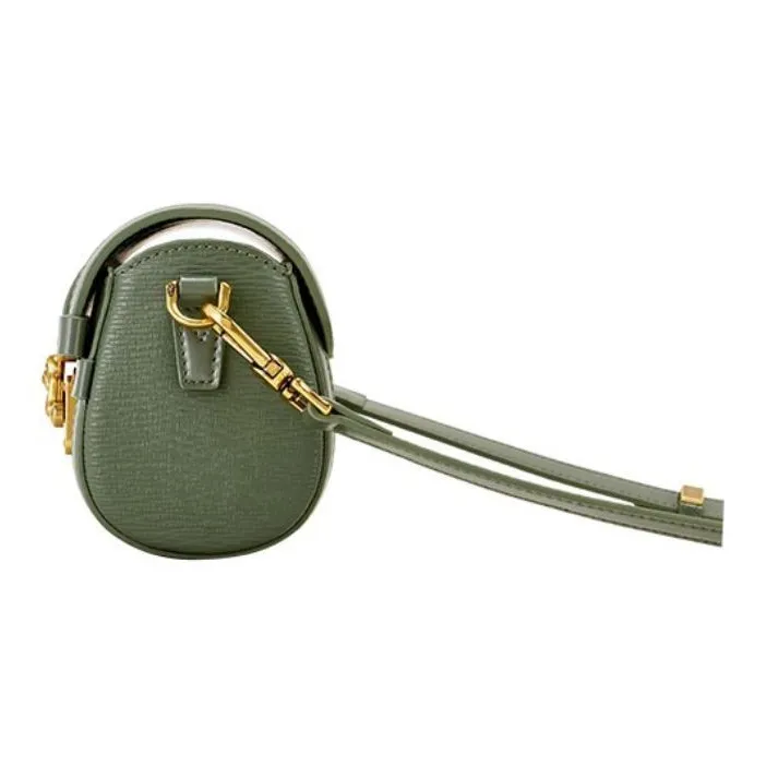 Hush Puppies Cow Leather Shoulder Bag Crossbody Bag Small Square Bag Women's Black/Green/Apricot-7