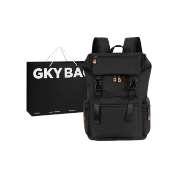 GKY Oxford Business Casual Backpack Computer Backpack Unisex Black/Gray