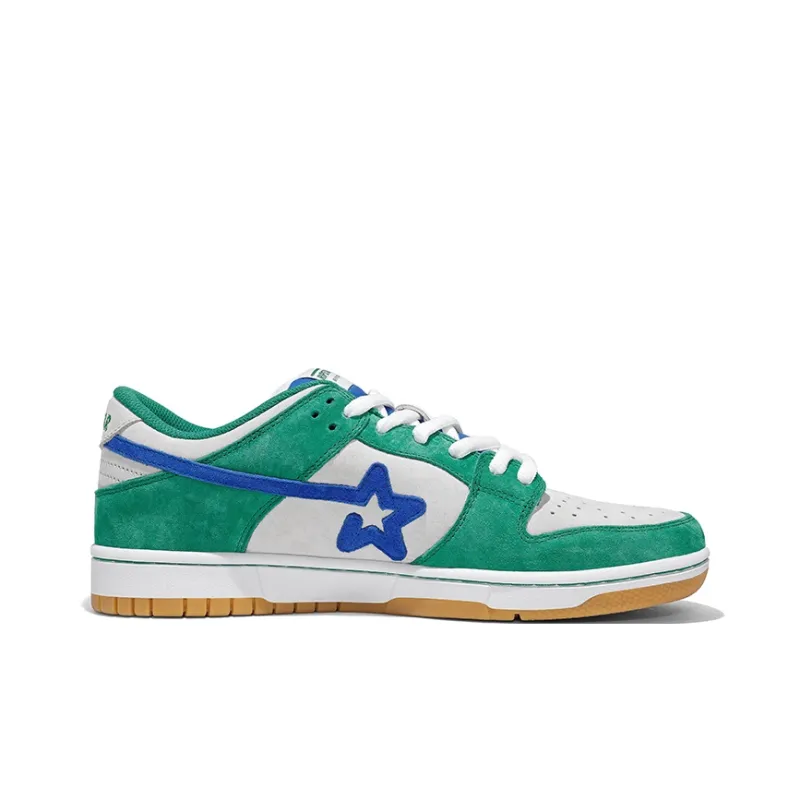 RIPSTAR SKBD Low Maxes-Leonardo Anti-Slip Wear-Resistant Low-Top Skateboard Shoes Unisex White Green-1