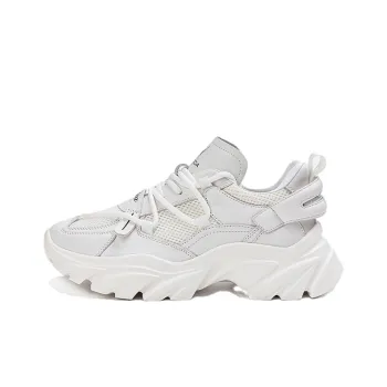 NAUTICA Slip Resistant, Abrasion Resistant, Breathable, Height Increasing Low Top Chunky Sneakers Men's White