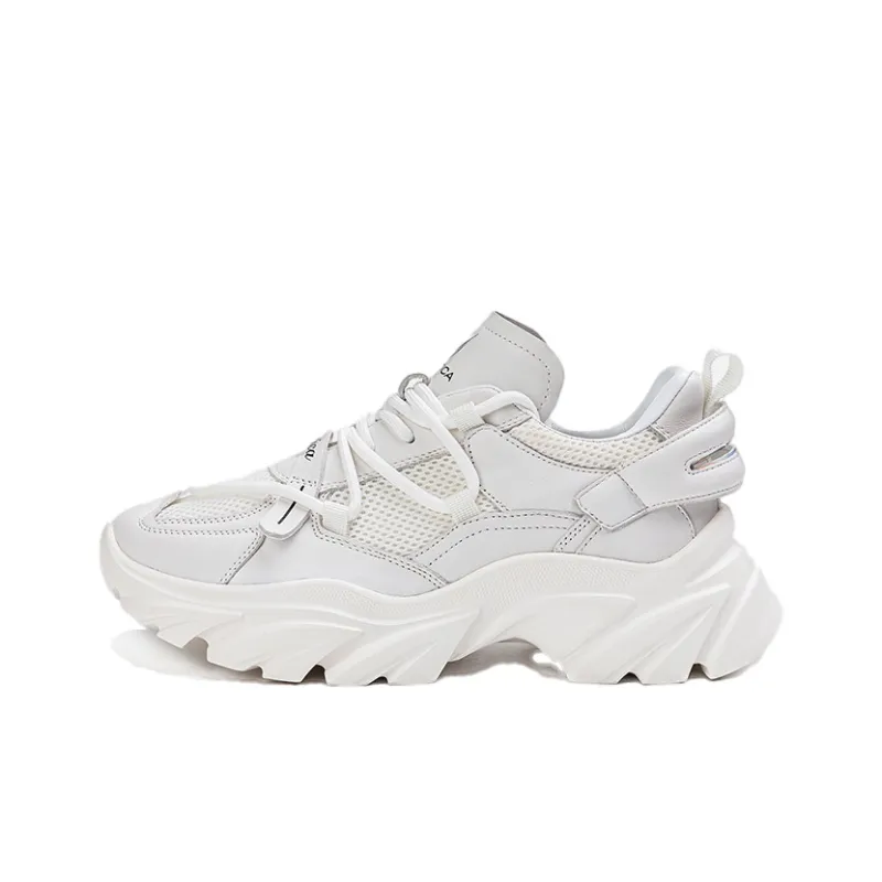 NAUTICA Slip Resistant, Abrasion Resistant, Breathable, Height Increasing Low Top Chunky Sneakers Men's White-0