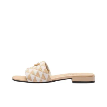 PRADA Odor Resistant Slide Slippers Women's Ecru