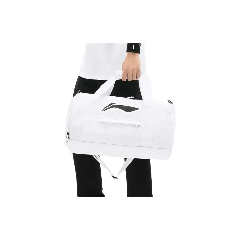 LiNing Badminton Series Polyester Training Bag Gym Bag Unisex White-4