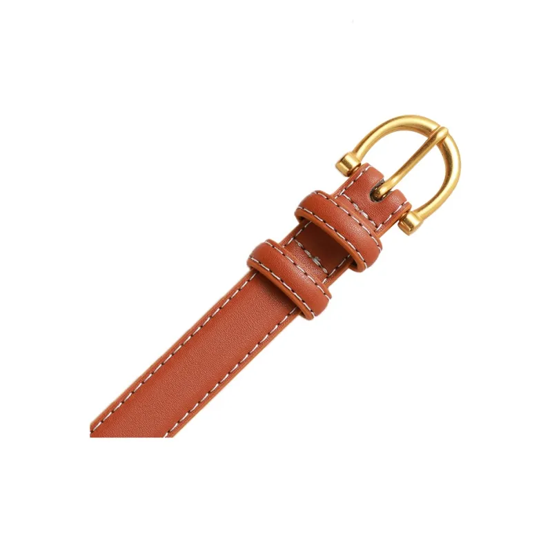 MEXICAN Versatile Slim Belt Pin Buckle Summer Trendy Instagram Style Jeans Leather Belts Women's-5