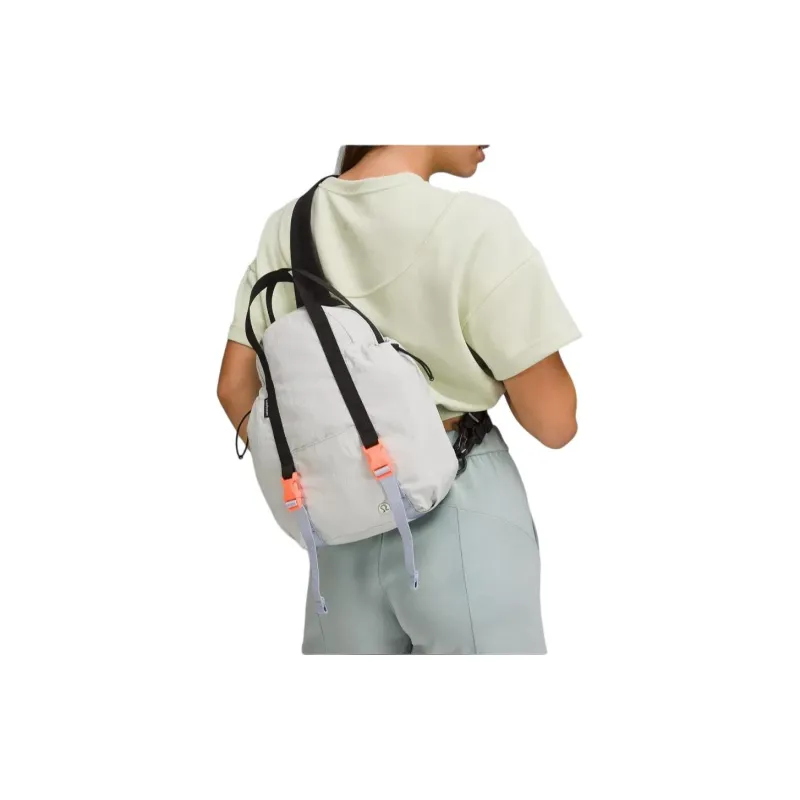 Lululemon Nylon Portable One Shoulder Crossbody Fanny Pack Backpacks Women's White-2